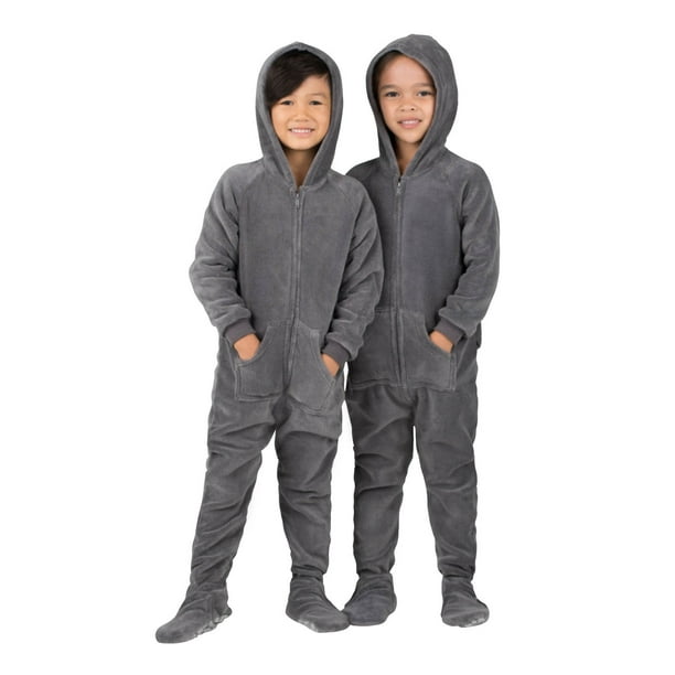 Howling Moon Kids Hoodie Chenille Onesie Footed Pajamas